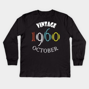 1960 - Vintage october Birthday Kids Long Sleeve T-Shirt
